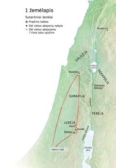 Archeologinis žemėlapis su svarbiausiomis Jėzaus gyvenimo vietomis