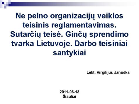Teisinis šeimynų veiklos reglamentavimas