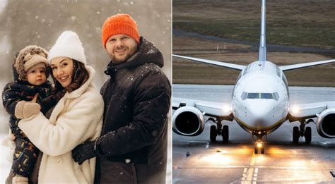 šeima oro uoste su kūdikiu