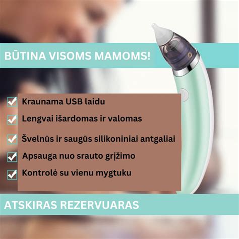 Nosies aspiratorių tipai ir naudojimas kūdikiams