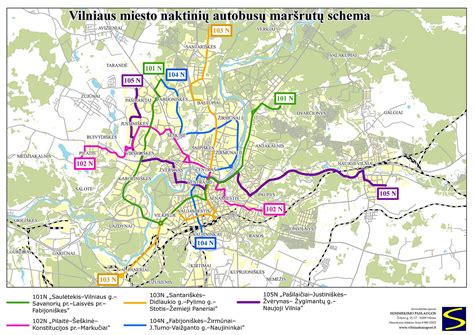 Vilniaus Pilaitės rajono schema su viešojo transporto maršrutais