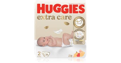 Huggies Extra Care sauskelnių savybių infografika
