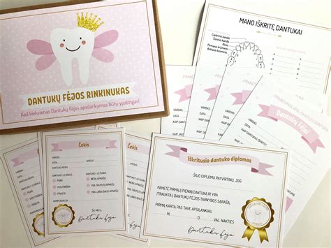 Nuotrauka su dantukų fėjos atributika