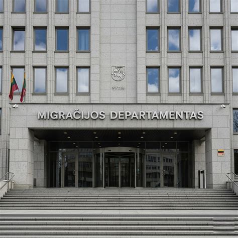 Lietuvos migracijos departamento pastatas ir paslaugų teikimo schema