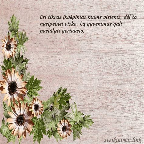 kūrybiškas atvirukas su gėlėmis ir originaliu palinkėjimu