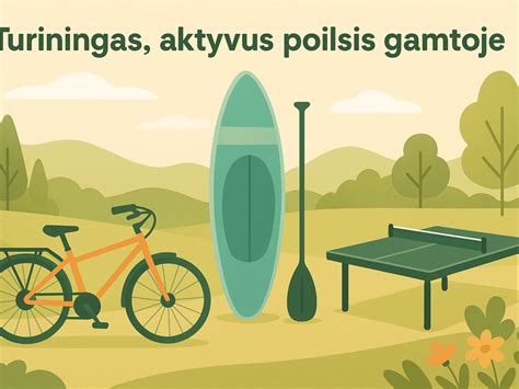 Laisvalaikio gamtoje iliustracija