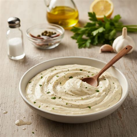 Įvairūs Cezario padažo ingredientai