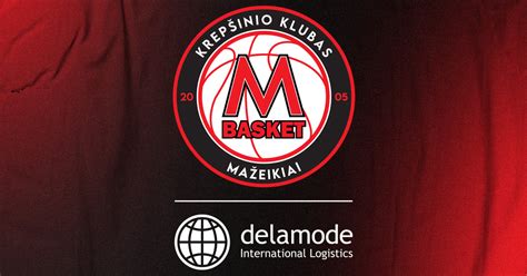 Mažeikių „M Basket-Delamode“ komandos logotipas arba komandos nuotrauka su M. Kiltinavičiumi