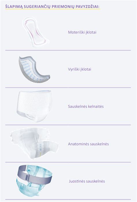 Sauskelnių tipai: anatominės, kelnaičių tipo ir juostinės