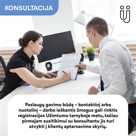 Užimtumo tarnybos konsultantas padeda su finansavimu