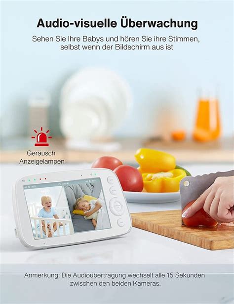 Mobilios auklės monitoriaus ekranas su funkcijomis