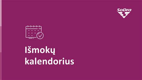 Sodros įmokų mokėjimo kalendorius