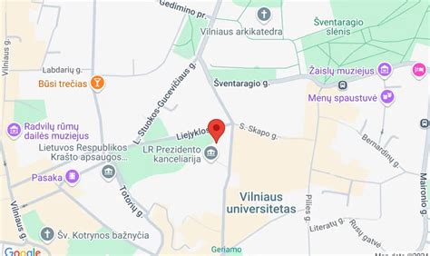 Simono Daukanto mokyklų ir universiteto žemėlapis