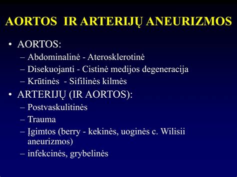 Pilvo aortos aneurizmos iliustracija ir rizikos faktoriai