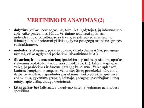 pavyzdys, kaip gali atrodyti vertinimo aplankas