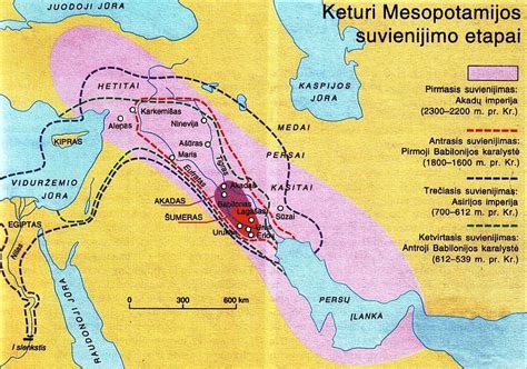 Mesopotamijos žemėlapis su Tigro ir Eufrato upėmis