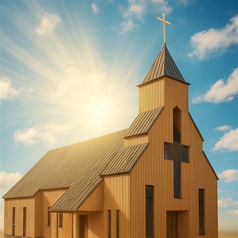 Rūko apsuptas miškas anksti ryte su saulės spinduliais