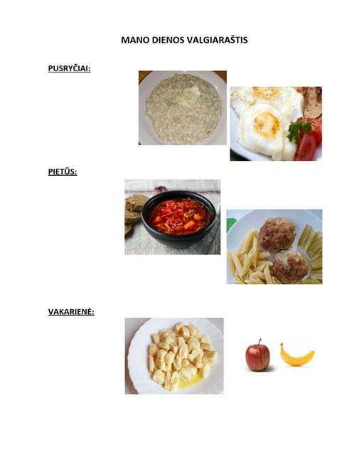 Pavyzdinis subalansuotas valgiaraštis darželiui