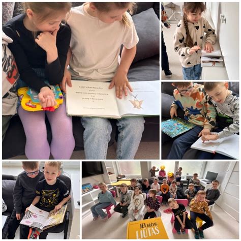 Vaikai džiaugiasi naujomis knygomis darželio bibliotekoje