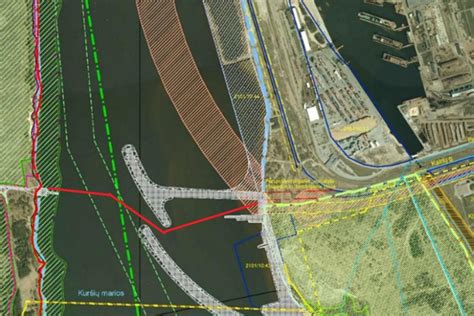 Žemėlapis su keltų maršrutais į Kuršių neriją