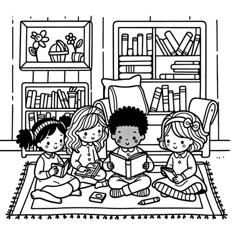 Vaikai skaito knygą