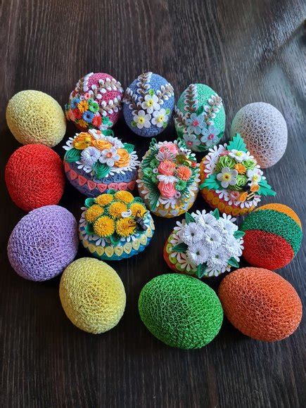 Kimekomio technika dekoruoti kiaušiniai