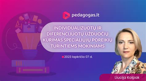 Pedagogas dirba individualiai su specialiųjų poreikių vaiku
