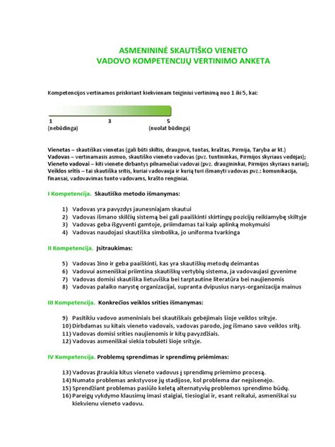 Kompetencijų vertinimo testas vadovams