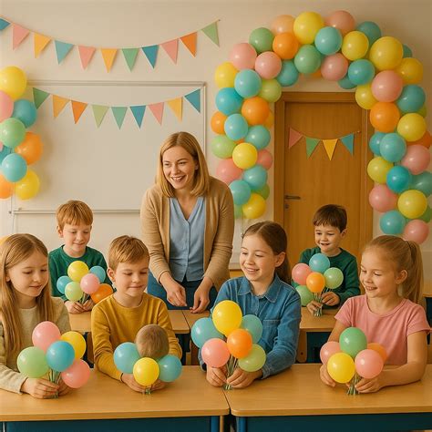 Dekoracijos vaikų šventei su balionais ir girliandomis