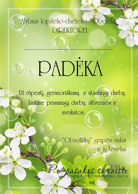 Dovanos ir padėkos darželio išleistuvėms