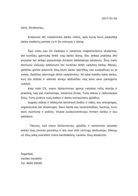Rekomendacinio laiško rašymas