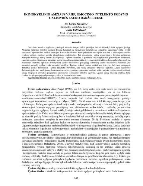 Vaikų emocinio intelekto lavinimo schema