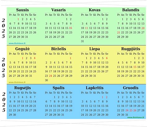 Kalendorius su rinkimų datomis