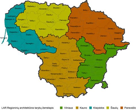 Lietuvos žemėlapis su gyvenamosios vietos deklaravimo taisyklėmis