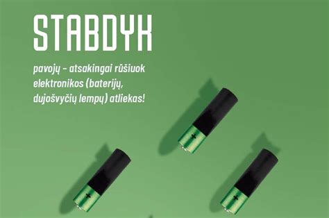 Baterijų naudojimo ir įdėjimo schematinis vaizdas