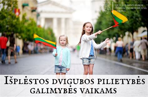 Šeima su vaikais, atstovaujanti dvigubos pilietybės atvejį