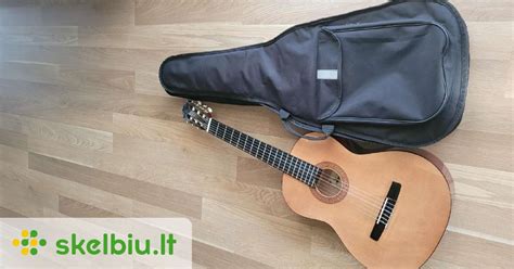 Vaikas su dėklu ir gitara