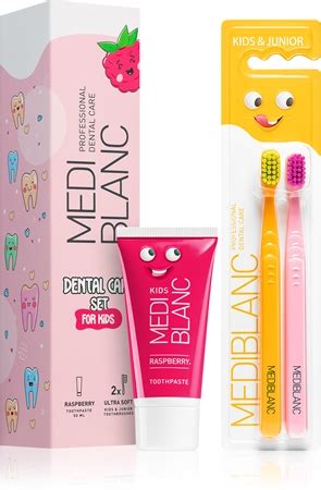 Vaikiškų dantų priežiūros priemonių asortimentas