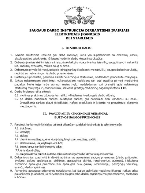 Saugaus darbo su skulptoriaus įrankiais instrukcija