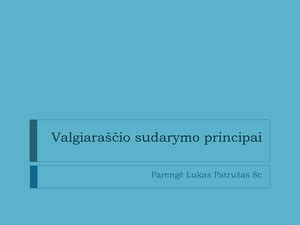 Valgiaraščio sudarymo principai