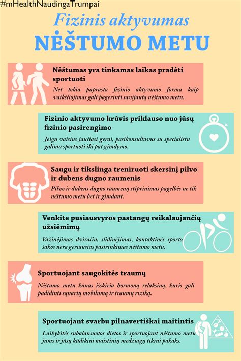 Nėščiųjų mankštos nauda infografika