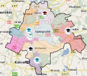 Marijampolės savivaldybės žemėlapis su Mokolų kaimo žymekliu