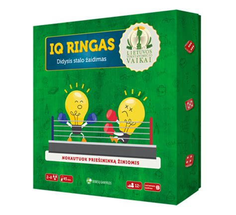 IQ ringas stalo žaidimo komponentai ir kortelės