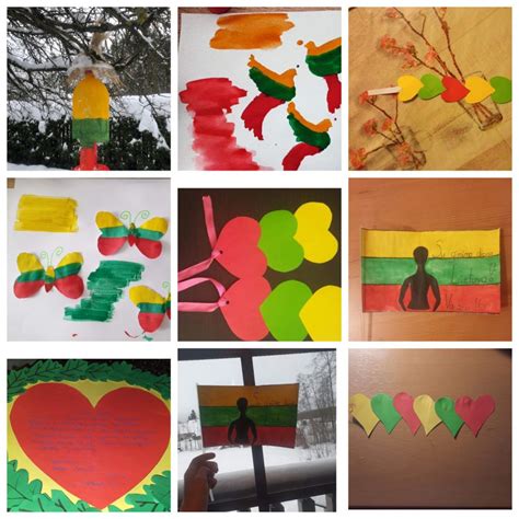 Lietuvos trispalvės širdelės ant langų