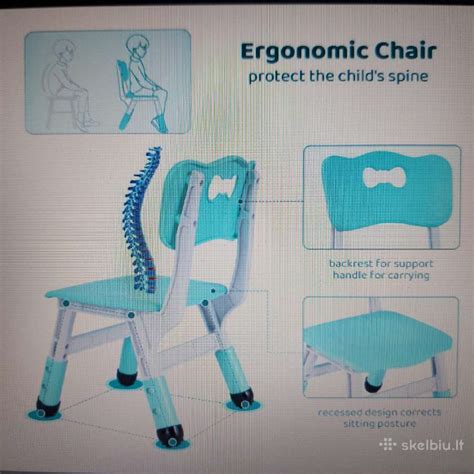 Scheminė vaikiškos kėdutės reguliavimo galimybių iliustracija