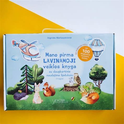 Edukacinė knyga vaikui su meškos piešiniu ir lipdukais