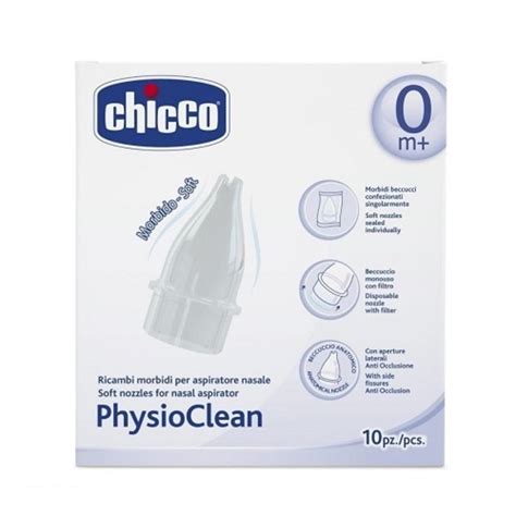 Chicco PhysioClean nosies aspiratorius su minkštu antgaliu