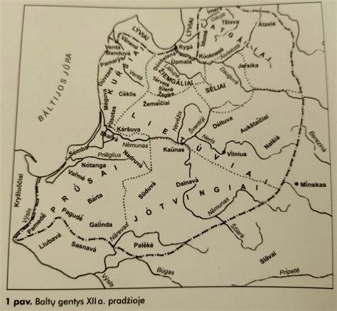 Baltų genčių žemėlapis XII a.