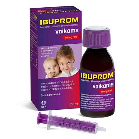 Ibuprofeno geriamoji suspensija vaikams