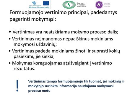 Formuojamojo vertinimo principai